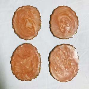 <b>Black</b> <b>Epoxy</b> DIY <b>Resin</b> Coasters with Gold Border <b>Resin</b> Coasters Classic Style Pcs Color Feature Weight Eco Material - Product Image 4