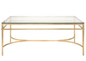 Livivn Petite table basse blanche avec base géométrique en métal Plateau en verre trempé Meubles en métal pour salon - Product Image 6