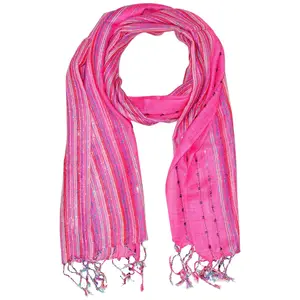 Wholesale Fashion Various Colours Designer Lurex Scarf Outdoor New Arrival Pattern Headscarf Long Large OEM Small Decorated
