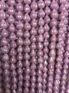 Perles de verre faites à la main vertes transparentes en forme de citrouille vente en gros - Product Image 5