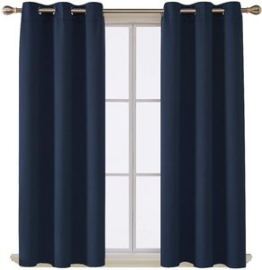 Commercio all'ingrosso personalizzato 42 pollici termoisolante in Grommet oscuramento camera oscurante <span class=keywords><strong>tende</strong></span> e mantovane di colore nero - Product Image 5