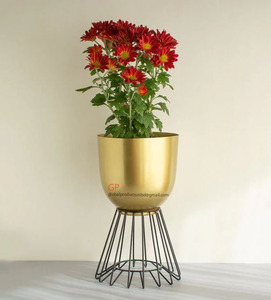 Pot de fleurs décoratif pour jardin et maison, jardinière en métal pour balcon, pots de plantes, centre de table pour mariage, restaurant et hôtel - Product Image 3
