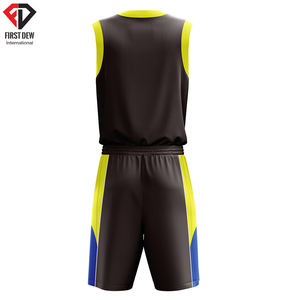 Ensembles d'uniformes de basket-ball pour hommes, personnalisés, nom et numéro d'équipe, imprimés numériques, sublimation, prix d'usine, col en V, vente en gros, nouvelle collection - Product Image 6