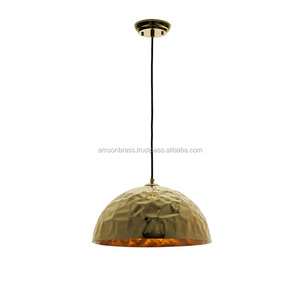 Metal Iron Hanging Pendent Lamp Home Living Room Decorative Pendant Hanging Lamp with Brass Antique Finished Hammered - Product Image 2