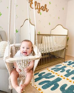 Hamac pour bébé, balançoire en macramé, fait à la main Chaise suspendue, siège suspendu Chaise bébé. - Product Image 1