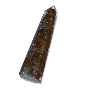 Oeil de tigre Obélisque Sculpté Feng Shui Guérison Orgone Massage Baguettes Pierre Précieuse Âgée Gravé Mascotte Style - Product Image 1