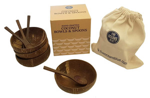 Ensemble de bols et cuillères en coquille de noix de coco, 100% naturels, faits à la main, bougie gratuite avec LOGO au Vietnam, livraison gratuite - Product Image 2