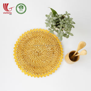 Nuevo diseño al por mayor marrón mimbre mantel cargador tejidas a mano hecho en Vietnam - Product Image 1