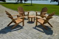 Chaise de plage en teck Adirondack, design minimaliste moderne, mobilier d'extérieur, écologique, durable, résistant aux intempéries, parc, jardin