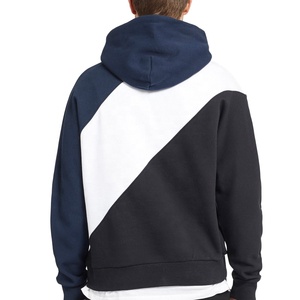 เสื้อสวมหัวแขนยาวแบบกําหนดเองกระเป๋าจิงโจ้ขนแกะผ้าฝ้ายบล็อกสีหนาไล่ซับหนึ่งเสื้อกันหนาวหมวกจัมเปอร์เสื้อกันหนาวหมวกแบบพลิกกลับได้ - Product Image 2