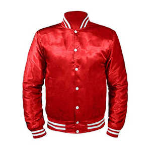 Vente en gros de vestes de baseball universitaires en satin 100% polyester personnalisables bas actifs avec broderie - Product Image 3