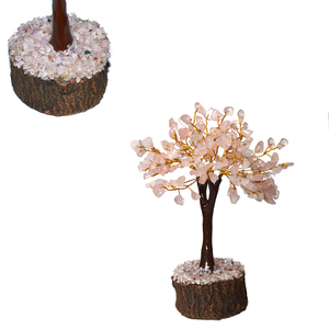 Wholesaler of Rose Quartz Golden Wire Trunk <b>Tree</b> : Rose Quartz Golden Wire Trunk <b>Tree</b> for Sale - Product Image 1