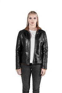 <b>Women's</b> Black Genuine Sheep Fur <b>Parka</b> Breathable Cotton Wool Fabric Regular Solid Pattern <b>Winter</b> Autumn Jackets 100pcs OEM - Product Image 2