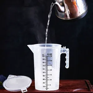 2024 Wasch bares Glas Alle Behälter Wieder verwendbarer Milch sirup Kunststoff Transparenter Messbecher