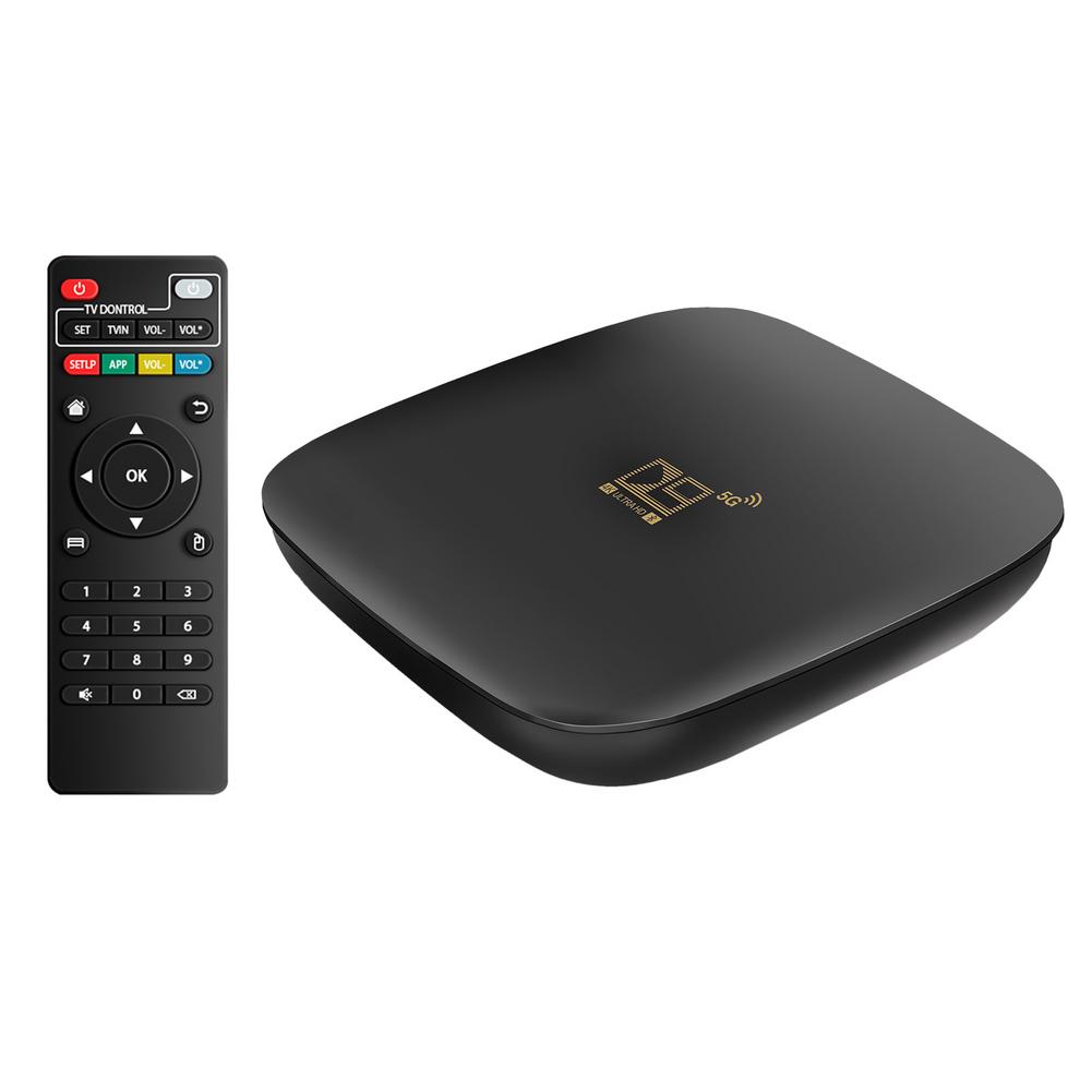 Android 10.0 D9 tv box 4gb android remote controller wifi 4k tv box free channels