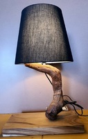 Lampe de table moderne convertible et pliable en bois massif style bois flotté, mobilier de salle à manger pour la maison, l'hôtel ou le bureau
