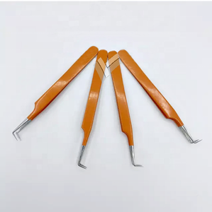 แหนบต่อขนตาสแตนเลสอเนกประสงค์โลโก้ที่กำหนดเองพร้อมปลายแหลมสีน้ำตาลสีเงินดีไซน์ญี่ปุ่นที่ยั่งยืน - Product Image 3