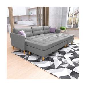 Sofá de esquina Seccional de tela, cama de combinación, Diván, sofá de sala de estar, moderno y nórdico, envío gratis - Product Image 4