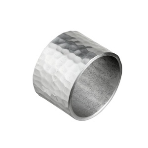Hammered Silver Colored Napkin Ring - Product Image 1