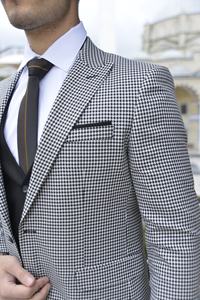 Mode hommes trois pièces de costume d'affaires robe costume de mariage smoking nouveaux modèles Slim Fit pour les hommes en gros pas cher - Product Image 6