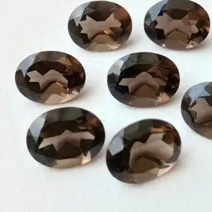 7x9mm Natural Smoky Quartz Stones Faceted Oval Cut Loose Semi Precious Calibrated Gemstones Supplier Buy Online Closeout Deals