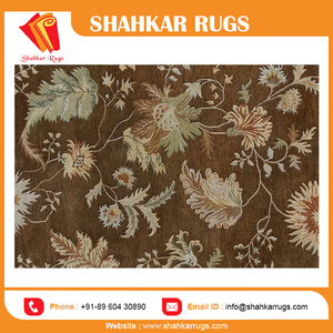 Tapis Shahkar Meilleur Design 80% Laine 20% Viscose Crocheté FT-11 Brun Poil Doux Moderne Antidérapant pour Salon Fabriqué en Inde - Product Image 6