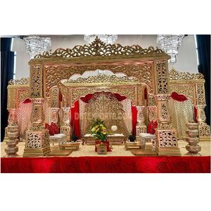 Traditionnel Jodha Akbar Bollywood Mandap Décoration Magnifique Bollywood Mariage Mandap Abordable Finition Dorée Mandap Guyana - Product Image 1