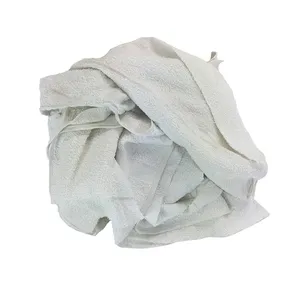 Wit Afval Gesneden Stukken Industriële Katoen Vegen Witte T-shirt Knit Rags