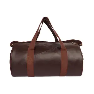 High Quality Waterproof Leather Duffle Travel Bag With Logo Weekend Overnight Duffle Leather Bag New Design 2023