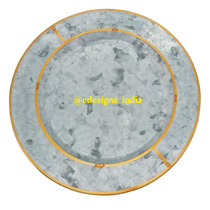 Assiette chargeur de fer revêtu d'or, 12 pièces, Design créatif fait à la main, fantaisie sous les assiettes de service décoratives pour événements, assiettes de Table - Product Image 4