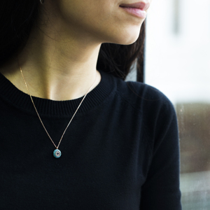 Piedra turquesa chapado en oro rosa colgante de plata de ley 925 al por mayor hecho a mano collar de la joyería - Product Image 3