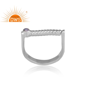 Round Cut Natural Labradorite Gemstone <b>Ring</b> Jewelry <b>Set</b> Handmade Twisted Fine <b>Silver</b> Abstract <b>Ring</b> Jewelry Manufacturer - Product Image 2