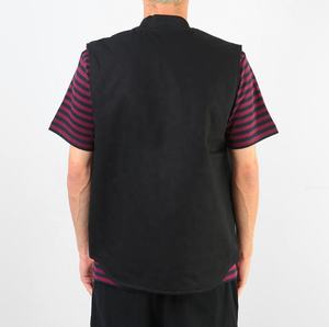 Heavy Canvas <b>Vest</b> <b>Men</b> Quilted Lined <b>Black</b> Sleeveless Winter <b>Vest</b> 100% Cotton Shell Polyester - Product Image 3