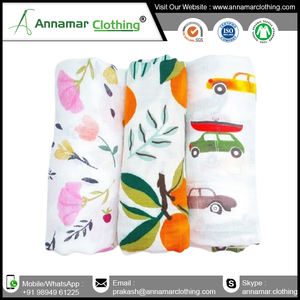 100% Cotton Custom Made <b>Muslin</b> <b>Swaddle</b> <b>Blanket</b> Supplier India - Product Image 2