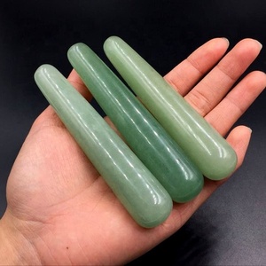 Baguette de massage Aventurine verte de prospérité pierre de guérison brillamment polie améliore la circulation de l'amour de soi outil d'énergie Reiki - Product Image 3