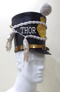 Casque Médiéval en Cuir Shaka Meilleur Article avec Rayures Blanches Et Hemet Noir - Product Image 2