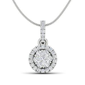 Meilleure offre sur 0.50TCW pendentif en diamant en grappe ronde véritable or 10 carats sans chaîne diamants en feuille Ltd. Modèle P0625 Classic - Product Image 2
