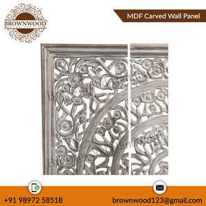 Dark Burnt Distressed White Color 17mm Thickness MDF Carved Wall Panel <b>Large</b> Size Carved <b>Wooden</b> Wall Decorative Panels Supplier - Product Image 3