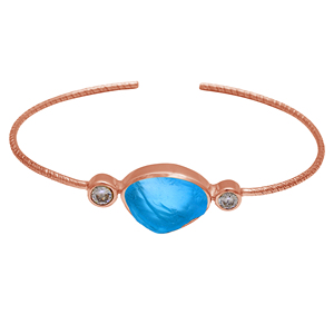 Aqua Chalcedony กำไลข้อมืออัญมณีแข็ง,เครื่องประดับทำด้วยมือเงินแท้925เครื่องประดับหรู Casa De Plata - Product Image 3