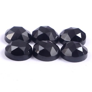 สปินเนอร์ธรรมชาติสีดำโรสตัดพลอยกลมเหลี่ยมเพชรพลอยขนาด10X10มม. สำหรับทำเครื่องประดับ - Product Image 3