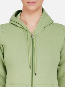 Ensemble de survêtement en molleton personnalisé de haute qualité pour femmes Jogger deux pièces décontracté avec col à capuche pour l'hiver - Product Image 6