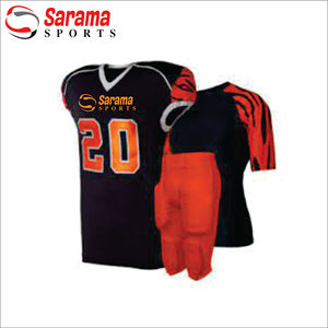 Maillots de football américain, uniformes respirants en sergé imprimé à manches courtes - Product Image 1