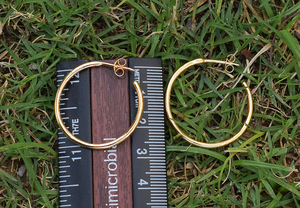 Los Mejores Aretes de Aro Pequeños Chapados en Oro Amarillo de 27 mm al por Mayor, Juego de Joyería Fina de Plata de Ley 925 para Mujer - Product Image 5