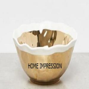 ชามโลหะสีทองหรูหราสำหรับตกแต่งฐานแก้วแบบแฟนซีงานฝีมือใหม่ - Product Image 4