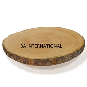 Tazón de Servicio de Diseño de Lujo para Hotel, Bodas, Catering, Tazón para Servir Frutas y Ensaladas de Madera de Mango, Forma Redonda y Plana - Product Image 1