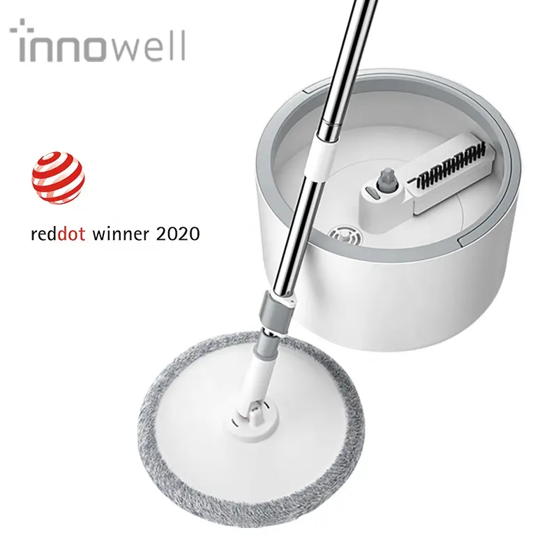 Innowell-fregona de agua limpia y sucia, cubo único de limpieza con rotación, fácil de girar, herramientas para el hogar