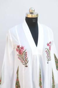 Robe tunique longue imprimée à la main indienne Kurti, vêtements décontractés pour femmes - Product Image 5