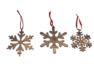 GOLDEN BEST SELLING METAL SNOWFLAKE ST of 3 WITH JINGLE BELL PREMIUM QUALITY CHRISTMAS DECORATION HANGING ORNAMENT - Product Image 3