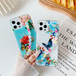Funda para Teléfono Móvil A17 con Diseño <span class=keywords><strong>de</strong></span> Cadena, Material TPU, Patrón <span class=keywords><strong>de</strong></span> <span class=keywords><strong>Flores</strong></span> <span class=keywords><strong>de</strong></span> Dibujos Animados, Anillo Protector Antigolpes, Protector <span class=keywords><strong>de</strong></span> Cámara UV - Product Image 1