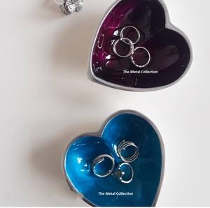 Cuenco de corazón de aluminio para el hogar, cuenco decorativo con acabado esmaltado, vajilla de diseño moderno, cuencos de Metal para servir corazones - Product Image 3